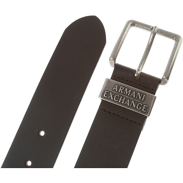 Armani Jeans Logo Buckle Men's Leather Belt Black