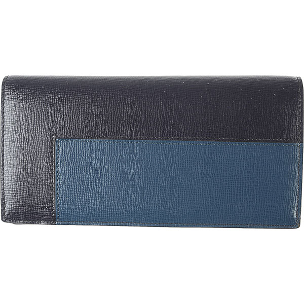 Burberry Blue Leather Long Wallet Burberry
