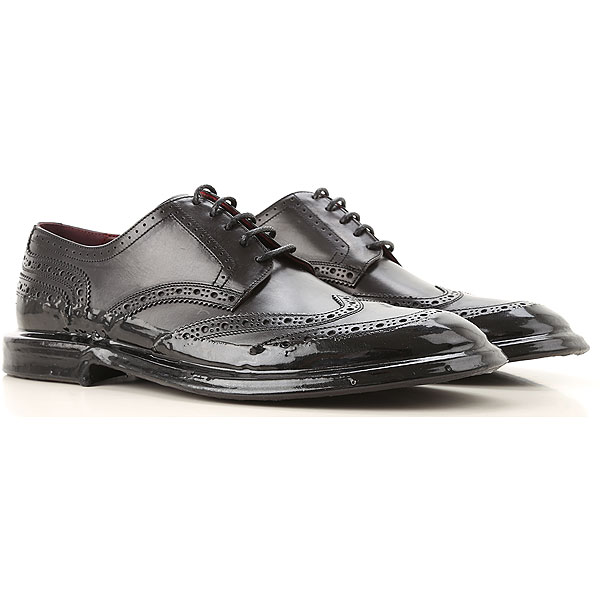 Dolce & Gabbana Leather Lace-up Shoes in Black for Men Mens Shoes Lace-ups Oxford shoes 