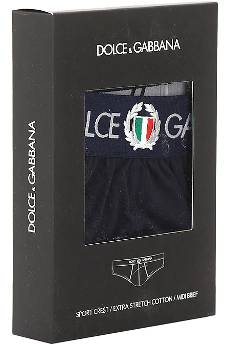 Dolce & Gabbana Black Cotton Stretch Midi Brief Men's Underwear