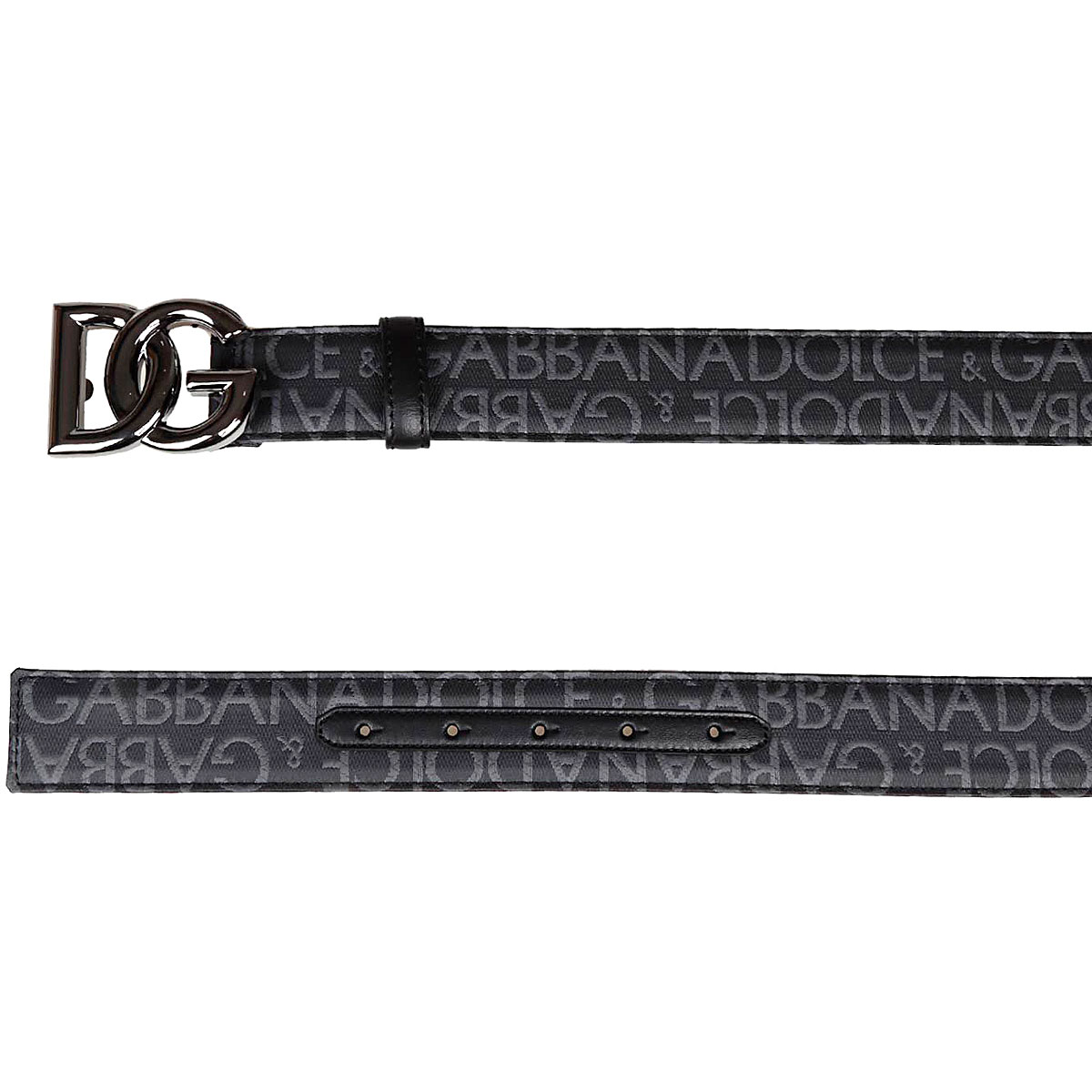 Monogram Leather Belt in Black - Dolce Gabbana