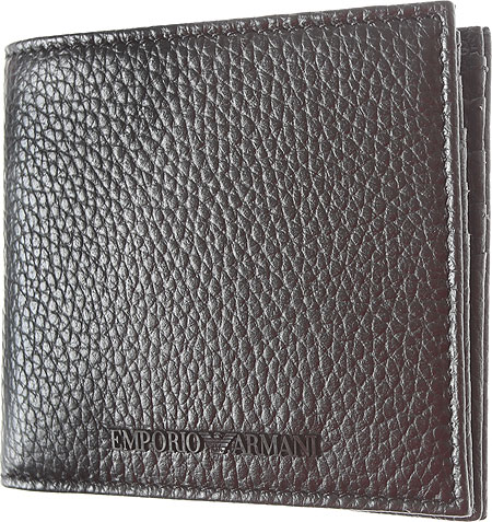 Saffiano wallet with zip Black Emporio Armani Man