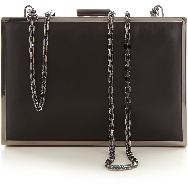 Karl Lagerfeld Clutch Bag, Black, Leather, 2023