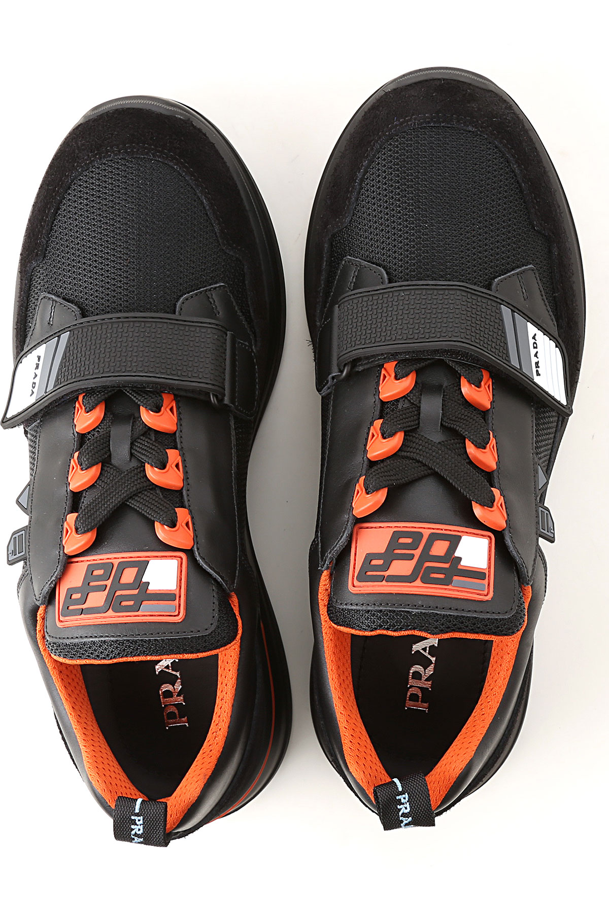 orange prada sneakers